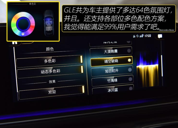 奔驰GLE氛围灯效果怎么样？