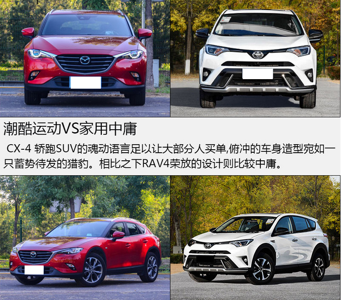 RAV4荣放和比马自达CX-4的外观哪个更好看？