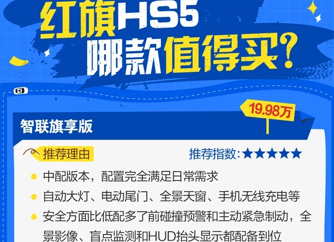 红旗HS5买哪款性价比高？红旗HS5买哪款好？