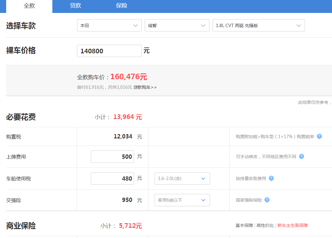 2019缤智1.8L先锋落地价格多少？缤智1.8先锋落地多少钱？