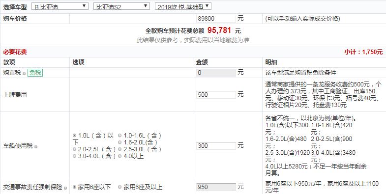 比亚迪S2悦·基础型落地多少钱？比亚迪S2最低配多少钱？