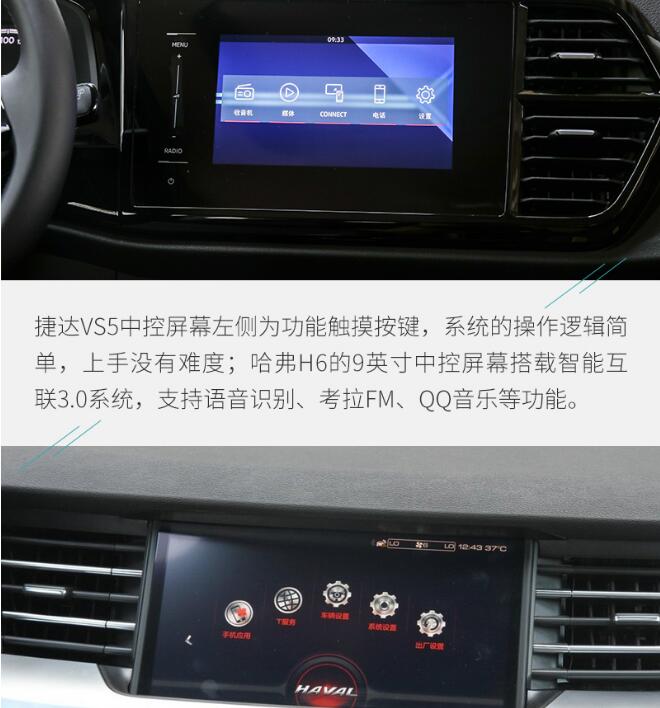 捷达VS5和哈弗H6内饰谁更加用心？