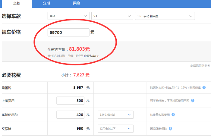2019款中华V31.5T手动精英型落地价多少钱？