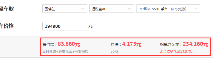 2019款迈锐宝XLRedline550T锐动版落地价格是多少？