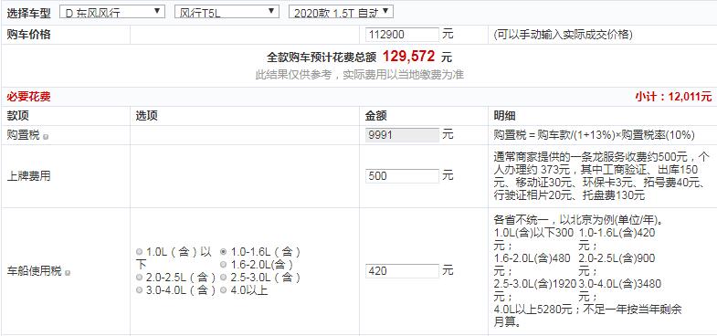 2020款风行T5L多少钱落地？风行T5L国六版多少钱？