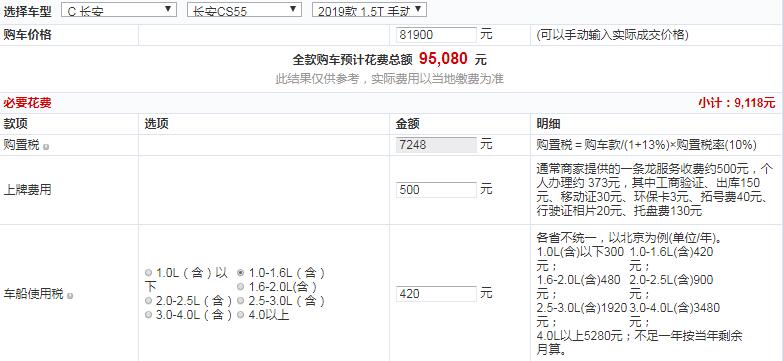 长安CS55国六版手动炫目型多少？长安CS55国六版最低配多少？