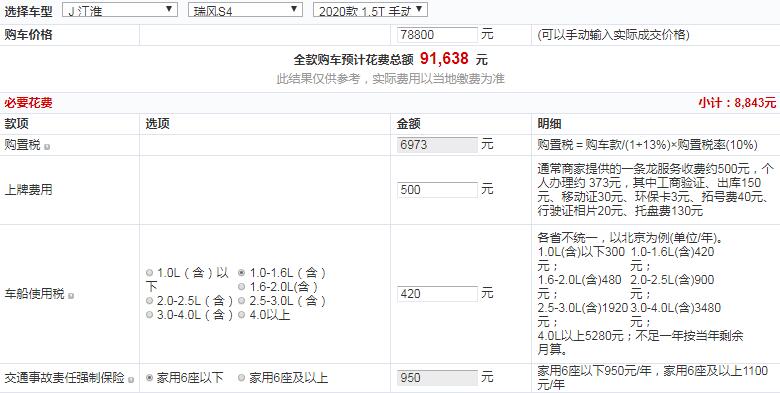 2020款瑞风S4手动超越型多少钱？新款瑞风S4手动超越型落地价