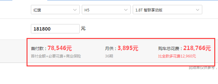 2018款红旗H5享动版落地价格 18款红旗H5高配落地价格