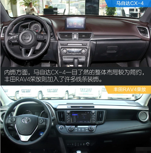 马自达CX-4和RAV4荣放内饰哪个更漂亮？