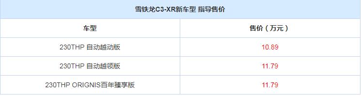 雪铁龙C3-XR国六版多少钱？雪铁龙C3-XR国六版价格多少？