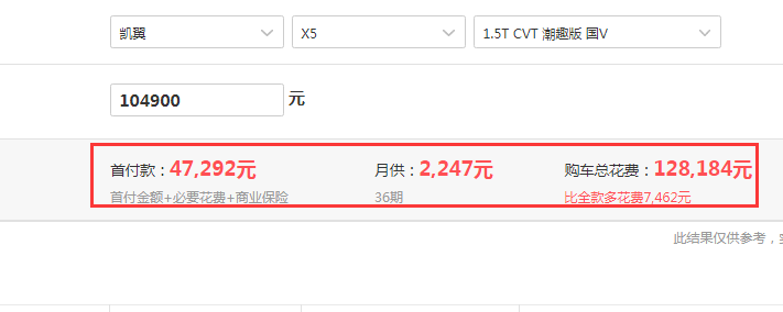 2019款凯翼X5自动潮趣版全款落地价是多少？