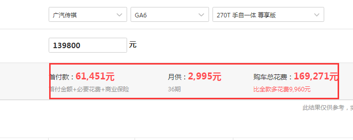 2019款传祺GA6尊享版落地价 19款传祺GA6中配落地价多少？