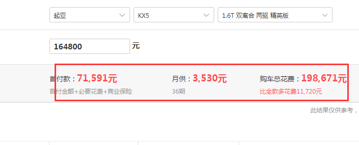 2019款起亚KX5两驱精英版全款落地价多少？