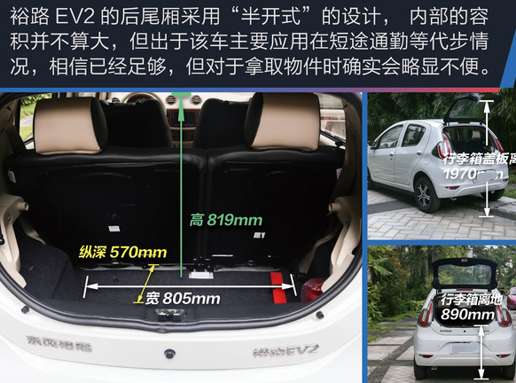 裕路EV2储物空间怎么样？后备厢大不大？