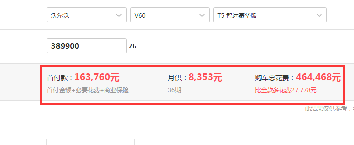 2019款沃尔沃V60智远豪华版全款落地价多少？