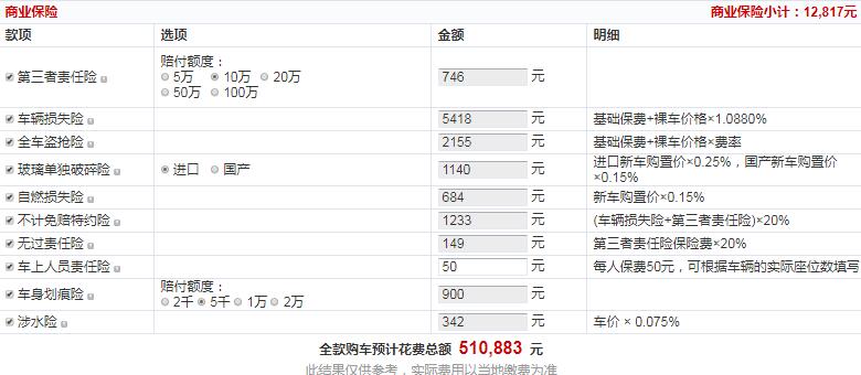 2019款林肯大陆国六总统版全款落地多少钱？