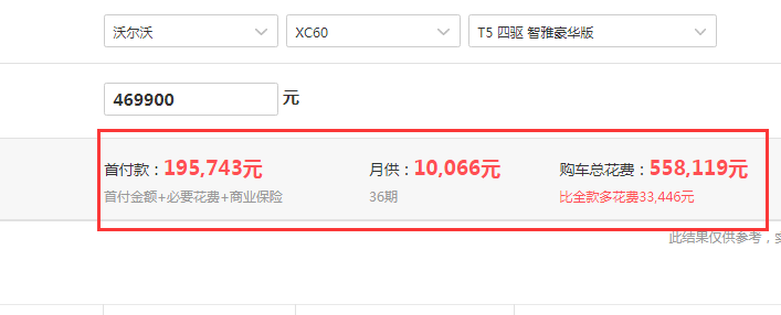 2020款沃尔沃XC60智雅豪华版全款落地价多少？