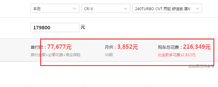 2019款CR-V舒适版全款落地价是多少？