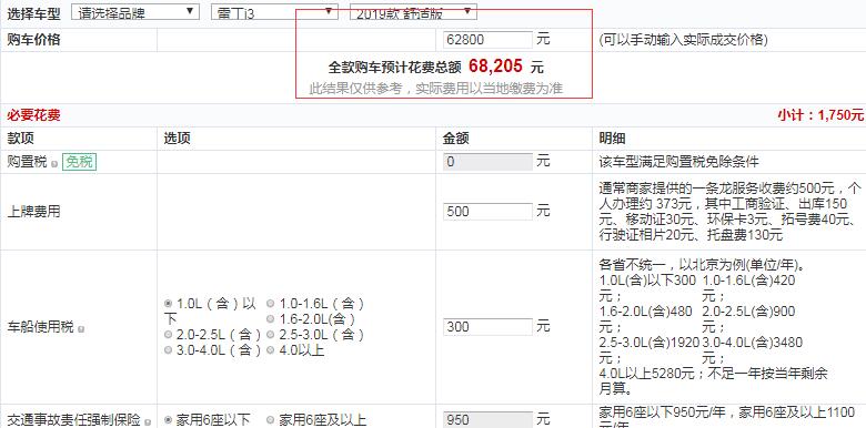 2019款雷丁i3舒适版落地价多少钱？顶配版值得购买吗？