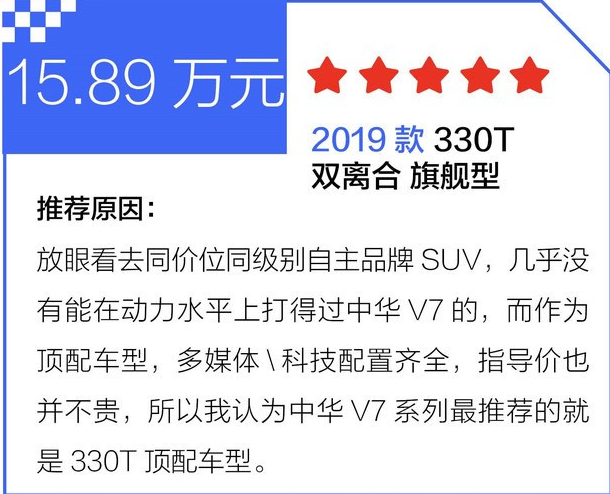 2019款中华V7买哪款最好？2019款中华V7怎么选？