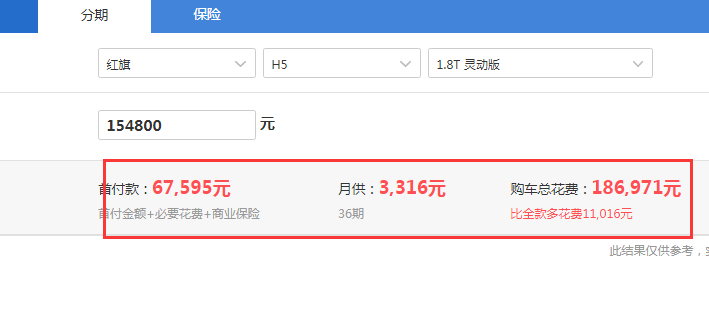 2019款红旗H5灵动版全款落地价格是多少？