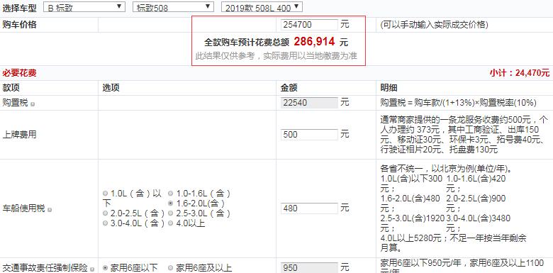 2019款标致508L X凤凰版全款提车价格多少？