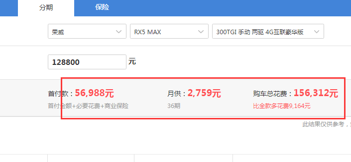 荣威RX5MAX手动豪华版全款落地价是多少？