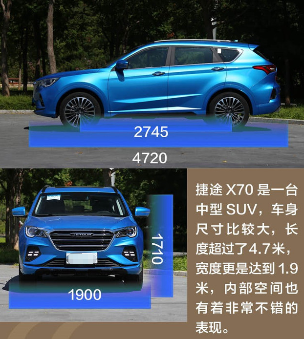 2020款捷途X70车身尺寸 20款捷途X70长宽高