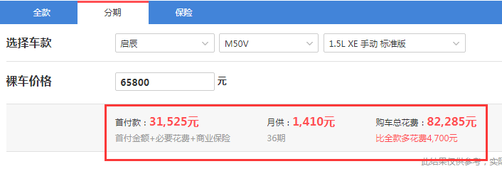 启辰M50V标准版全款落地价是多少？