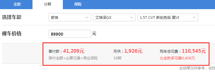 2019款艾瑞泽GX自动劲色版全款落地价是多少？