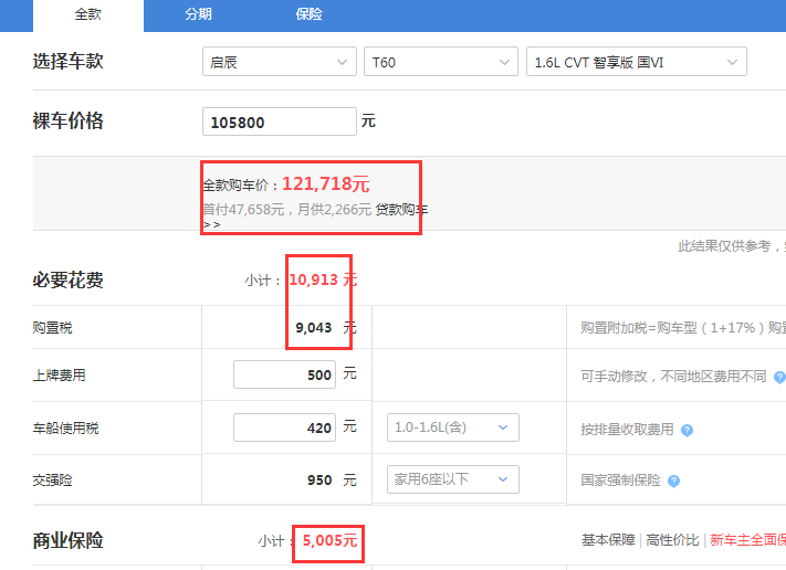 2020款启辰T60智享版落地价 20款启辰T60中配落地价多少？