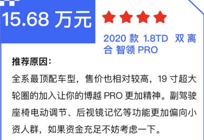 2020款博越怎么选？哪款最值得购买？