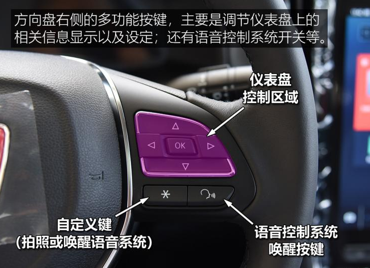 荣威ei6PLUS方向盘按键功能图解