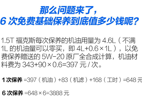 福克斯3年6次免费保养介绍 福克斯3年保养多少钱?