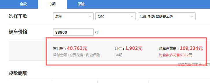 2019款启辰D60手动豪华版全款落地要多少钱？