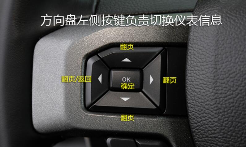 2019款福特F-150方向盘按键功能使用图解