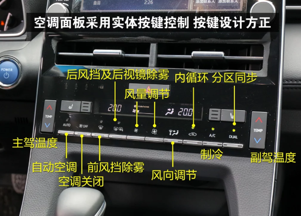 亚洲龙双擎按键功能图解 亚洲龙双擎车内按键功能使用说明