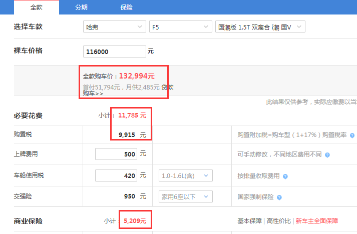 2019款哈弗F5国潮版i潮大概多少钱落地？