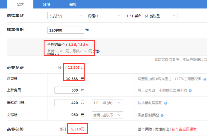 锐程CC酷锐型全款落地价 锐程CC高配落地价多少？