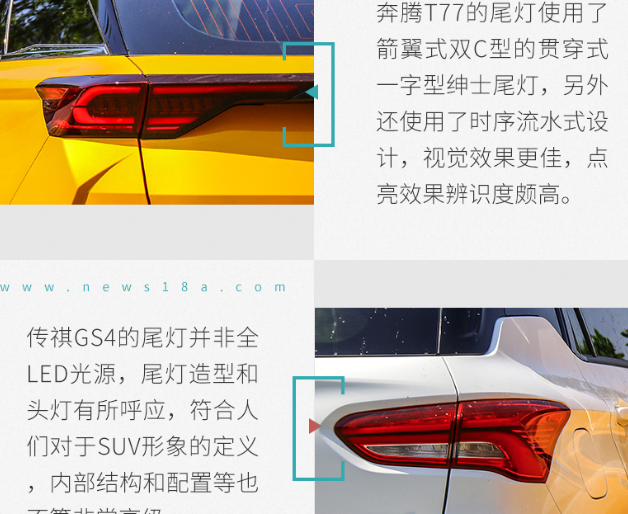 奔腾T77车灯对比传祺GS4 哪个更加实用？