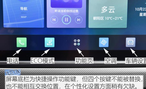 2020款哪吒N01中控屏功能使用介绍说明