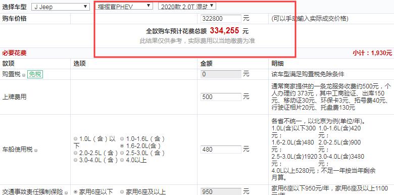 指挥官PHEV臻享版全款落地价多少？	指挥官PHEV高配多少钱？