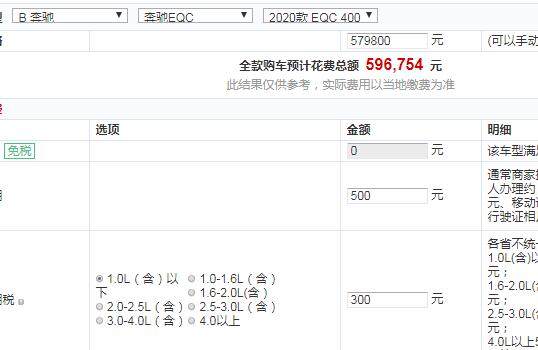 奔驰EQC400 4MATIC全款价格多少钱？