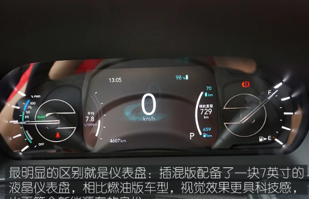 指挥官PHEV仪表盘显示内容图解