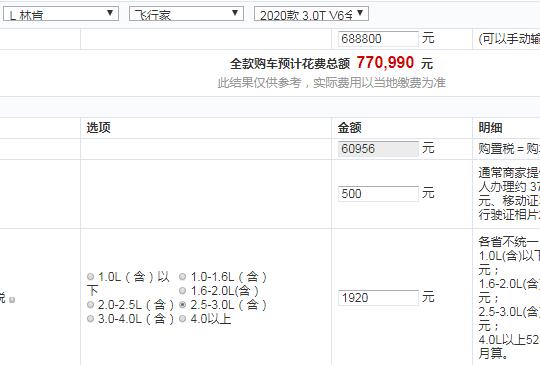 2020款林肯飞行家尊雅版全款大概落地多少钱？