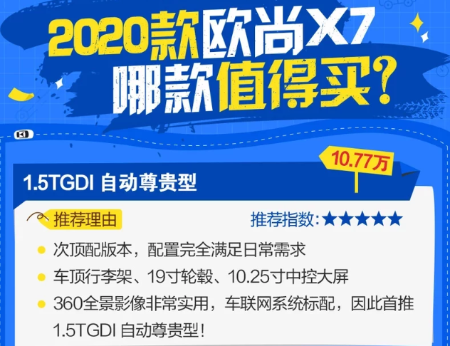 欧尚X7如何选择？欧尚X7哪款最值得购买？