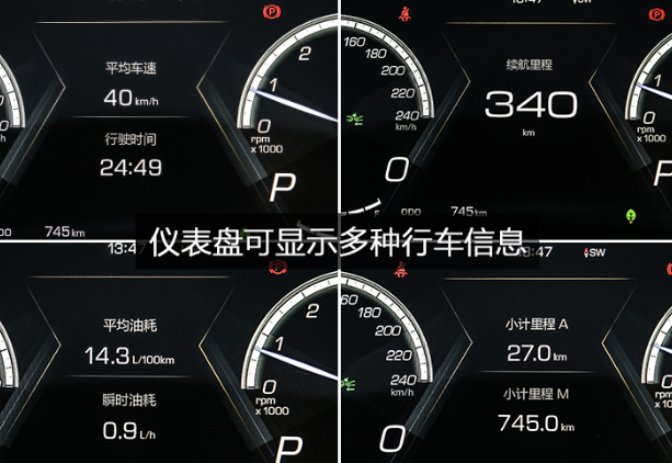 2019款VV5仪表盘显示内容图解