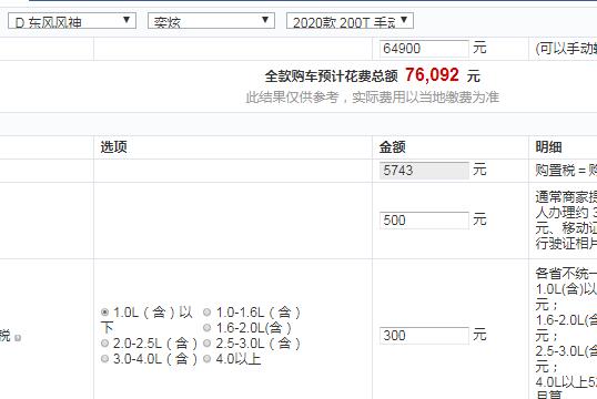 2020款风神奕炫手动炫悦版全款价格大概多少钱？