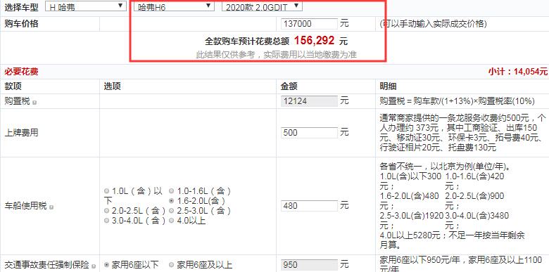 哈弗H6自动GT豪华版全款大概卖多少钱？