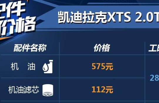 凯迪拉克XTS用什么机油？凯迪拉克XTS配件费用说明